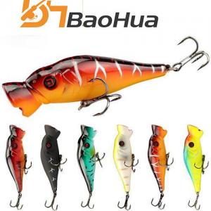 11g 8.5cm Floating Popper Lure with Two Treble Hook # 6 Bass Lure 6 Colors Hard Bait Top Water Popper Swim Bait Fishing Lure