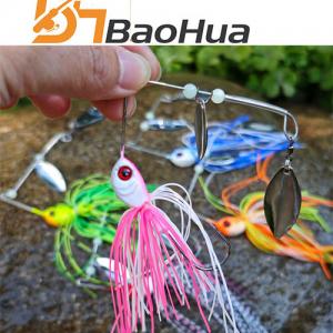 Hot sell! 77mm 19.2g 5 colors Bass Spinner Bait Rubber jig skirt lure Spinner Lure