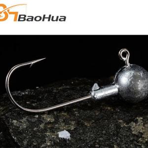 50pcs/bag China Wholesale High Carbon Steel Ball Lead Jig Head Hook Jigging Fishing Lure Bait for Sea Fishing Targeting Saltwater