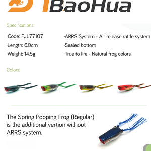 Popping Frog High Buoyancy Collapsible Walking Frog for Lily Pad Thick Cover, Premium Heavy Duty Wire Hook System, Tough Polymer
