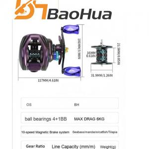 4+1BB Topline Saltwater Bait Casting Reel Freshwater Sea Fishing Reel 7.2:1 High Speed Baitcasting Fishing Reel